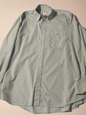 Lacoste Light Blue & White Striped Men’s Button-Down Shirt